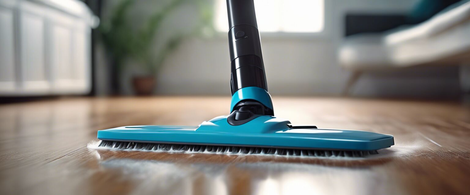 steam mop in action